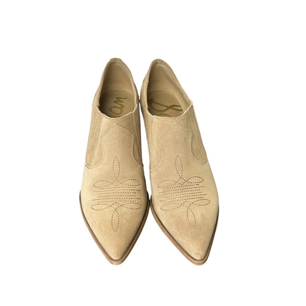 Sam Edelman Roy Suede Western Booties - Tan Pointed Toe Ankle Boots - Size‎ 9.5M